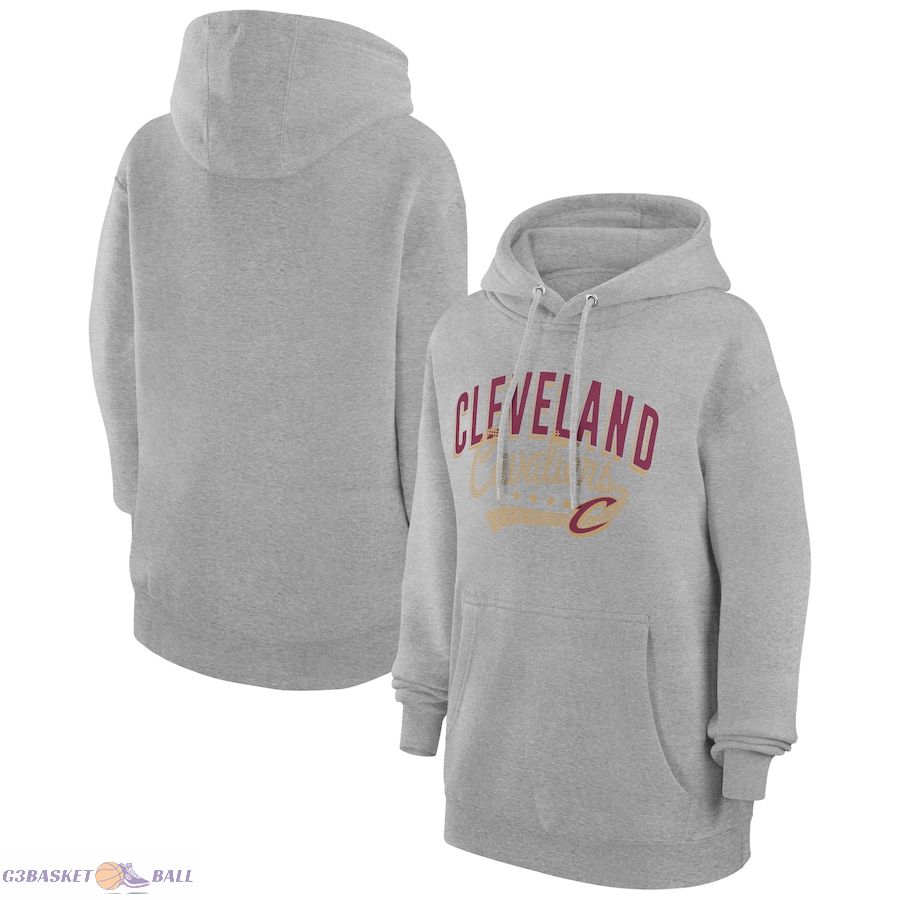 Women's Cleveland Cavaliers G-III 4Her by Carl Banks Heather Gray Filigree Logo Pullover Hoodie