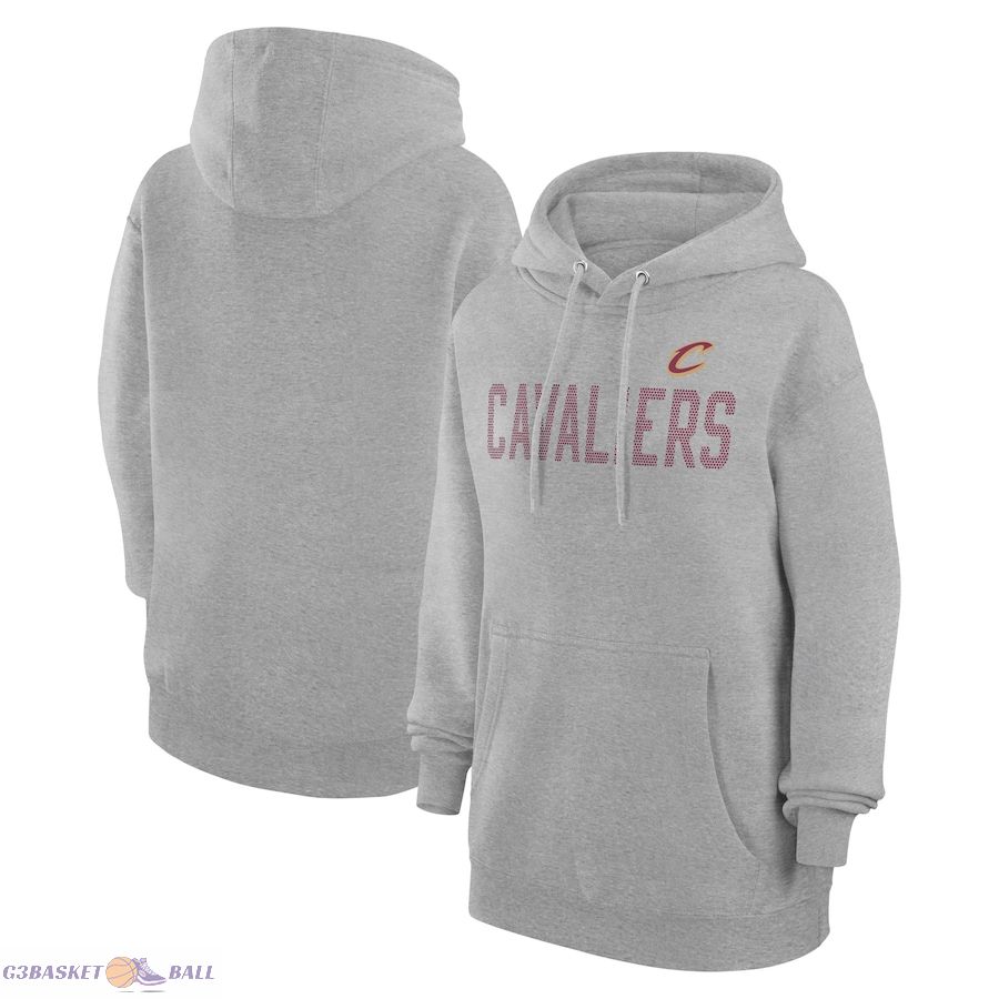 Women's Cleveland Cavaliers G-III 4Her by Carl Banks Heather Gray Dot Print Pullover Hoodie