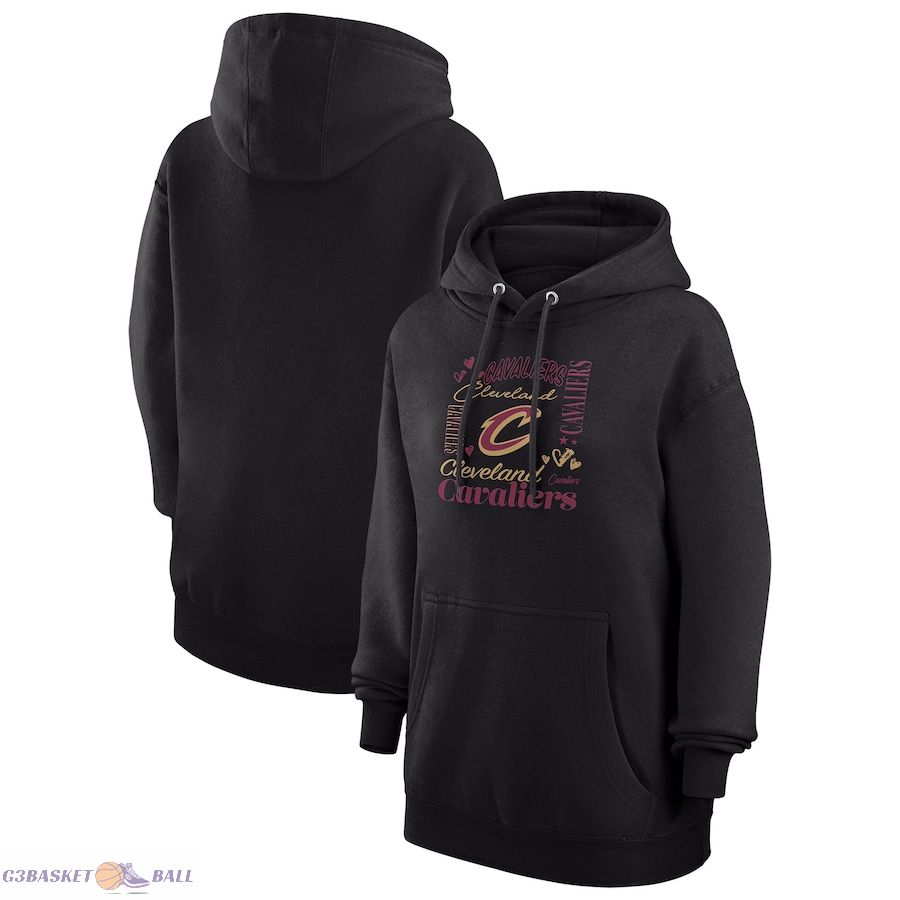 Women's Cleveland Cavaliers G-III 4Her by Carl Banks Black Team Collage Graphic Fleece Pullover Hoodie