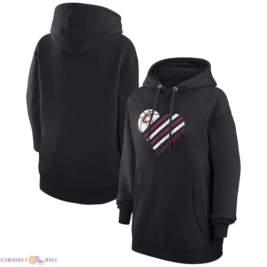 Women's Cleveland Cavaliers G-III 4Her by Carl Banks Black Heart Pullover Hoodie