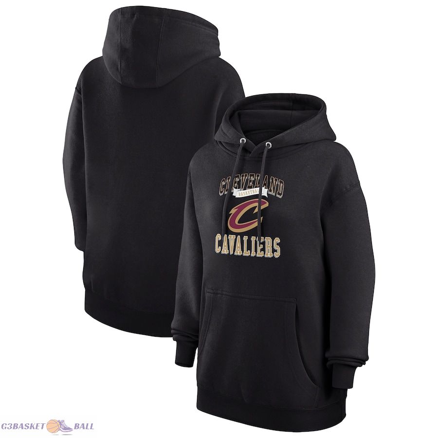 Women's Cleveland Cavaliers G-III 4Her by Carl Banks Black Graphic Fleece Pullover Hoodie