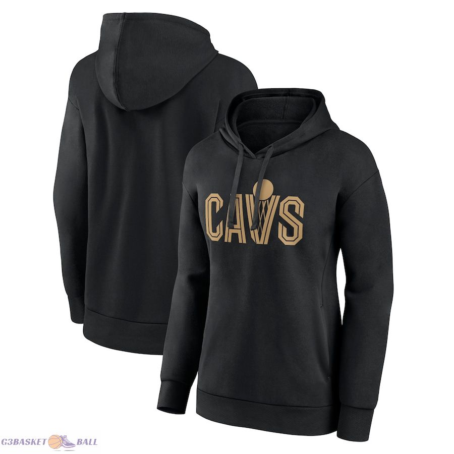 Women's Cleveland Cavaliers Black Wordmark Alt Pullover Hoodie