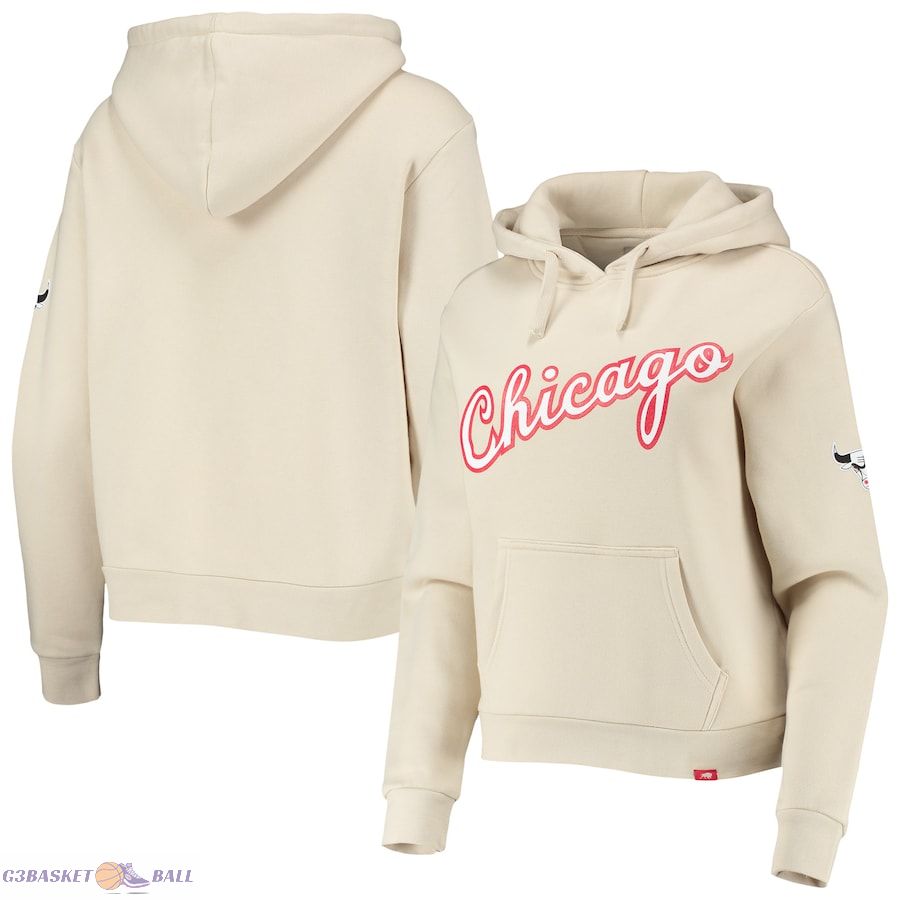 Women's Chicago Bulls Sportiqe Cream City Edition Ava Tri-Blend Pullover Hoodie