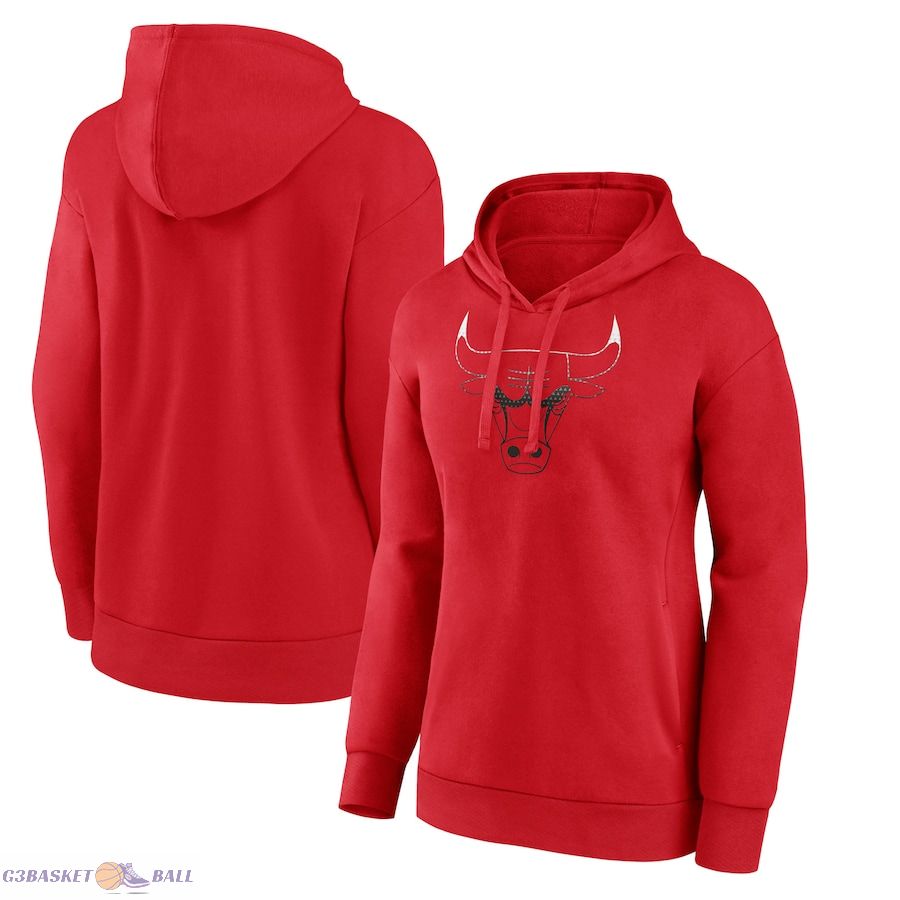 Women's Chicago Bulls Red Gradient Logo Pullover Hoodie