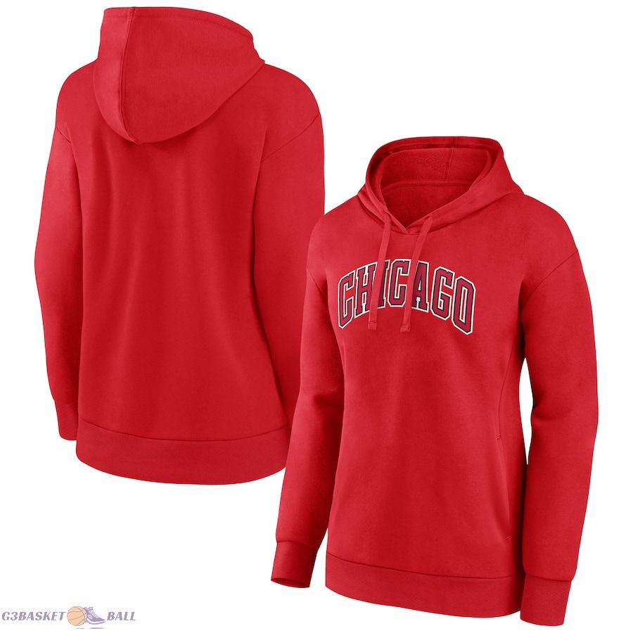 Women's Chicago Bulls Red Alternate Logo Pullover Hoodie