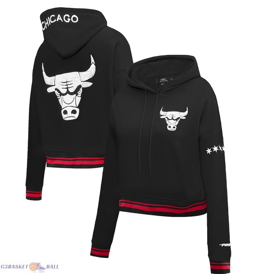 Women's Chicago Bulls Pro Standard Black 2023/24 City Edition Cropped Pullover Hoodie