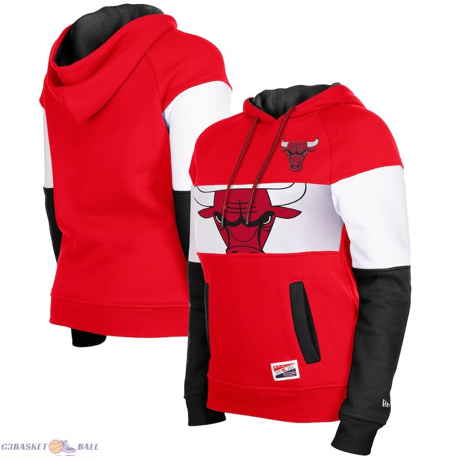 Women's Chicago Bulls New Era Red Raglan Pullover Hoodie