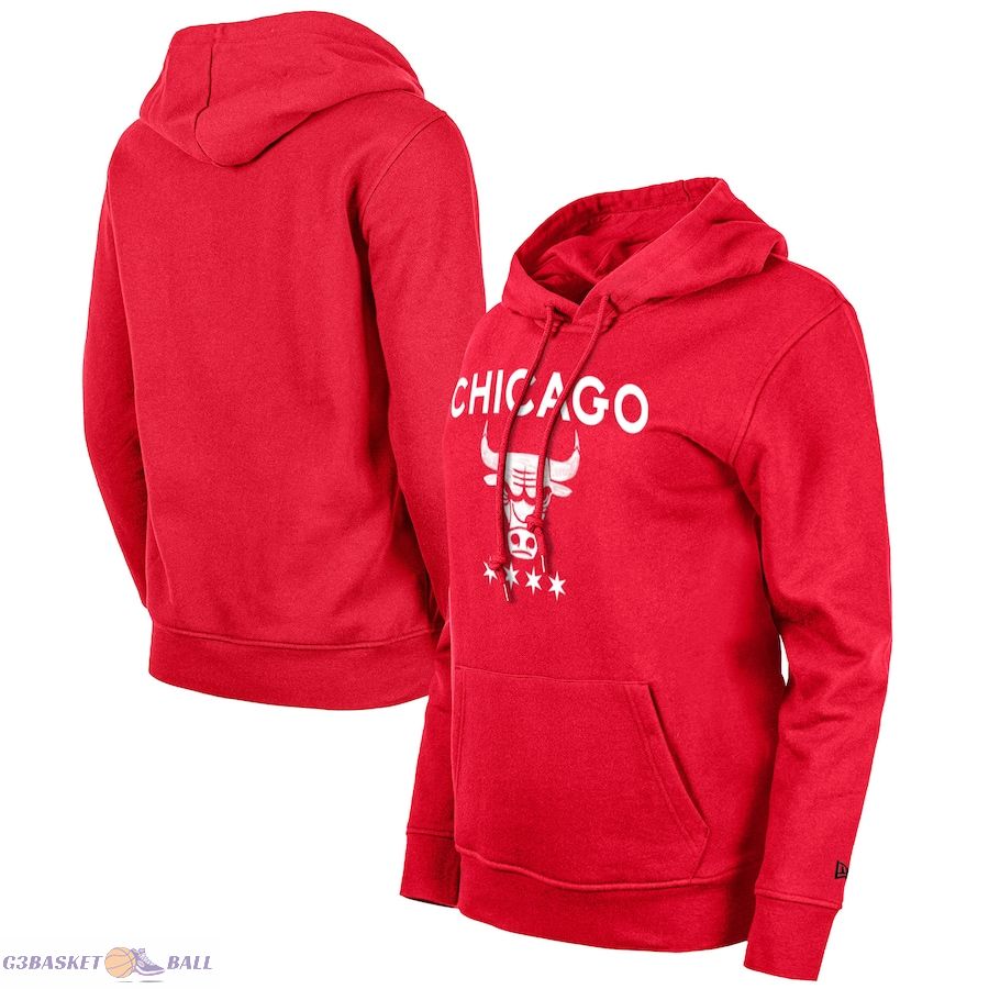 Women's Chicago Bulls New Era Red 2023/24 City Edition Pullover Hoodie