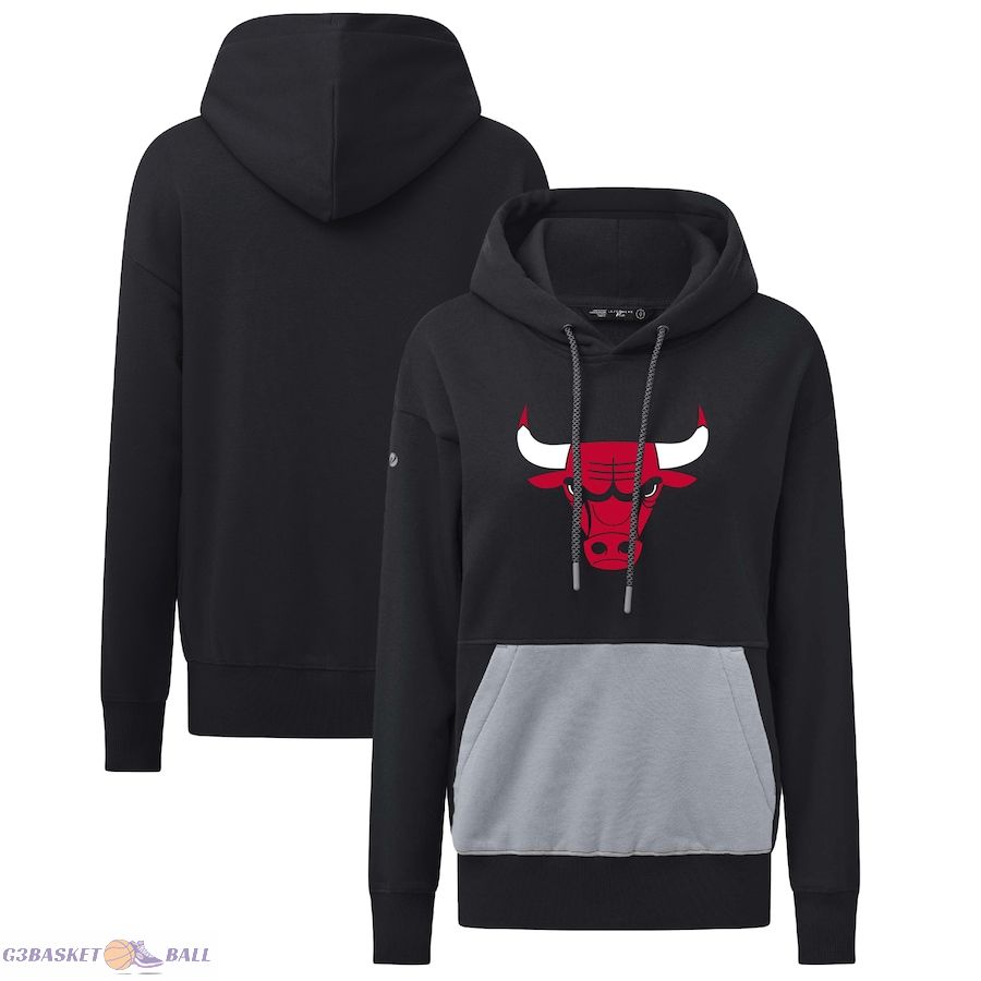 Women's Chicago Bulls Levelwear Black Bonfire Pullover Hoodie