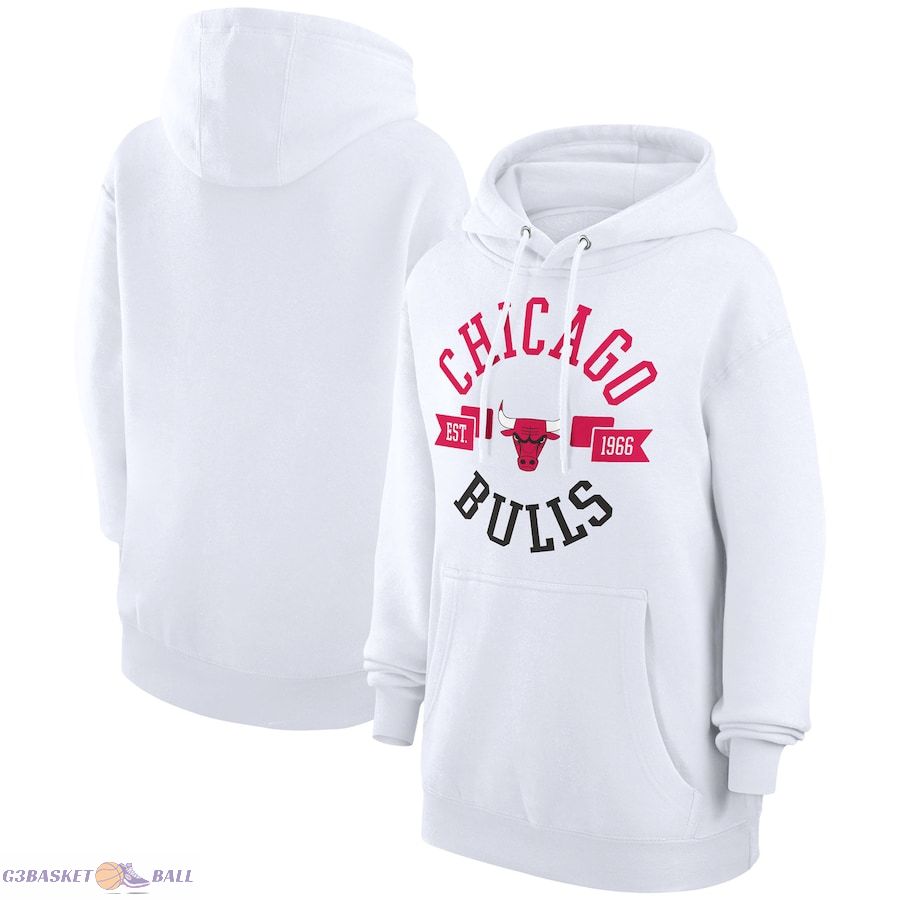 Women's Chicago Bulls G-III 4Her by Carl Banks White City Pullover Hoodie