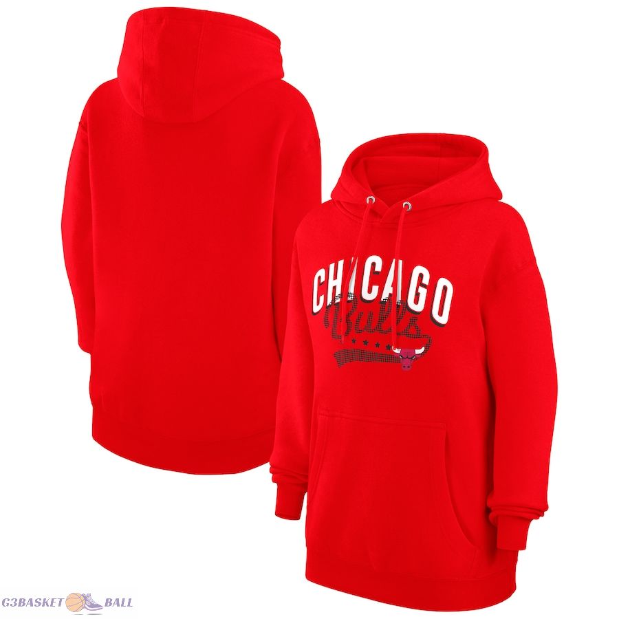 Women's Chicago Bulls G-III 4Her by Carl Banks Red Filigree Logo Pullover Hoodie