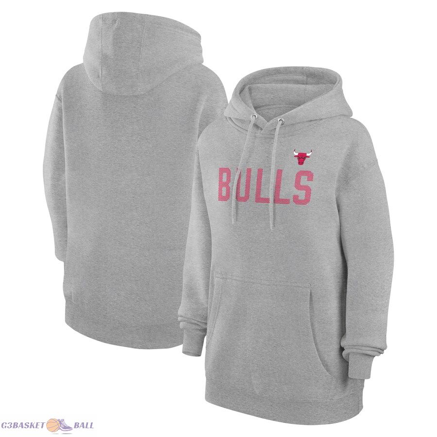 Women's Chicago Bulls G-III 4Her by Carl Banks Heather Gray Dot Print Pullover Hoodie