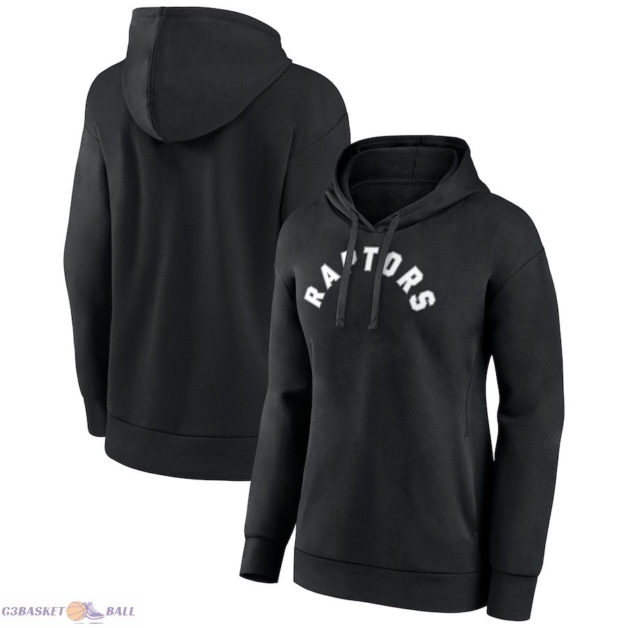 Women's Toronto Raptors Black Wordmark Alt Pullover Hoodie