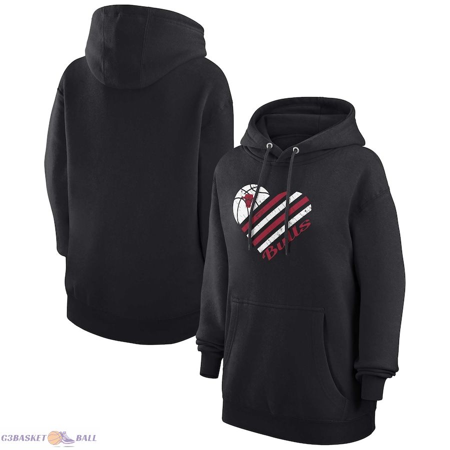 Women's Chicago Bulls G-III 4Her by Carl Banks Black Heart Pullover Hoodie