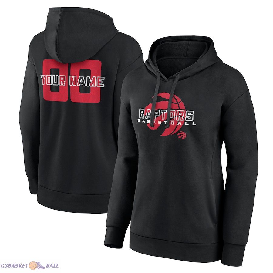 Women's Toronto Raptors Black Stellar Personalized Name & Number Pullover Hoodie