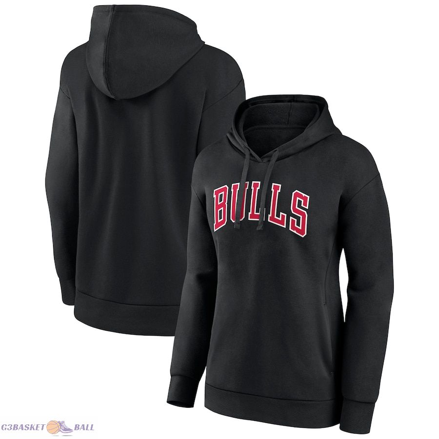 Women's Chicago Bulls Black Wordmark Alt Pullover Hoodie