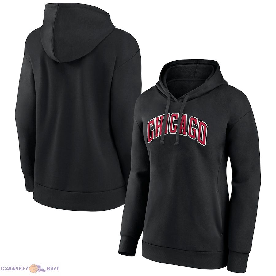 Women's Chicago Bulls Black Alternate Logo Pullover Hoodie