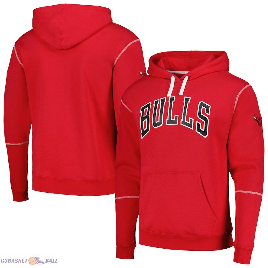 Unisex Stadium Essentials Chicago Bulls Red Monument Pullover Hoodie