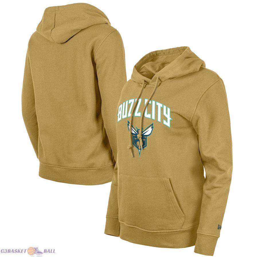 Women's Charlotte Hornets New Era Tan 2023/24 City Edition Pullover Hoodie