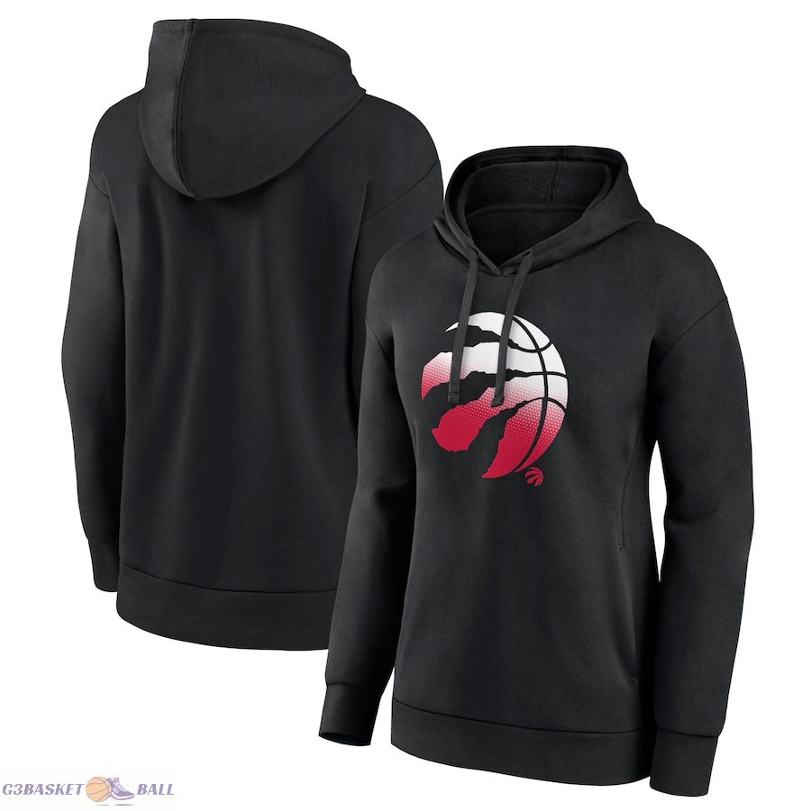 Women's Toronto Raptors Black Gradient Logo Pullover Hoodie