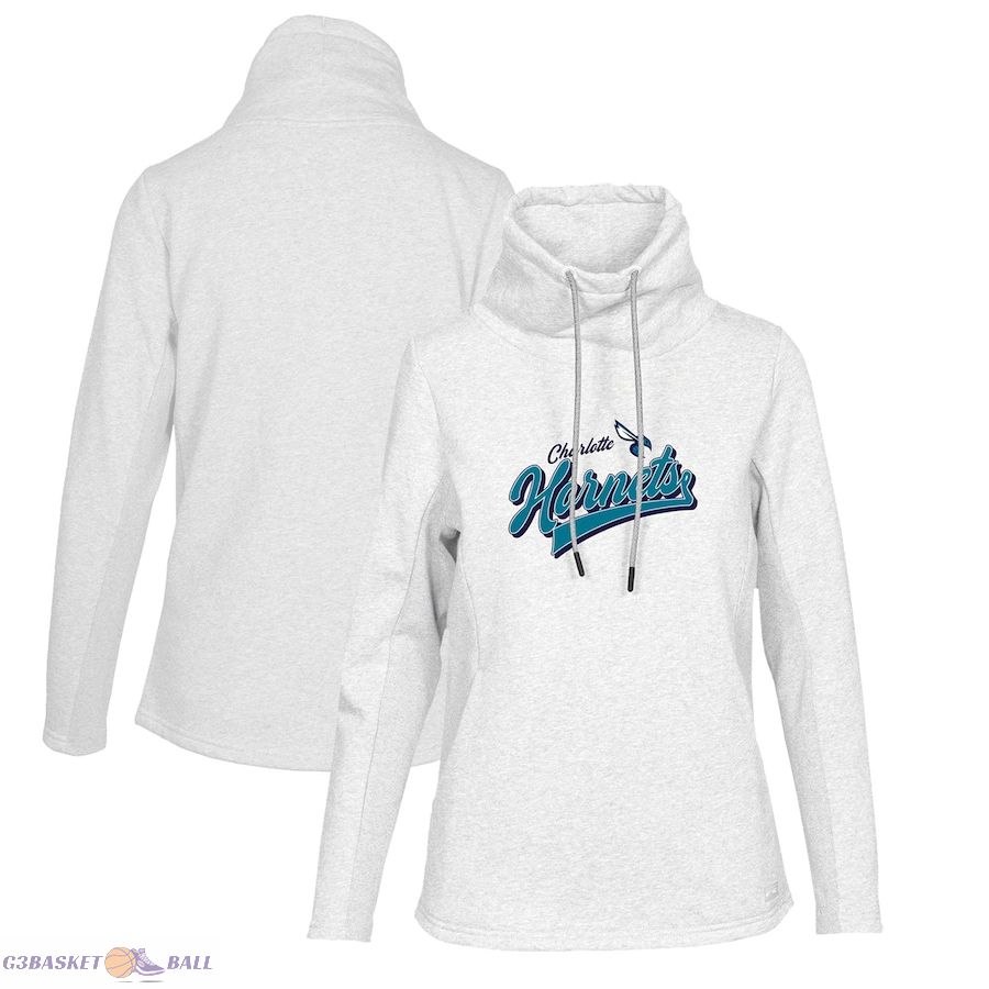 Women's Charlotte Hornets Levelwear White Loop Retro Pullover Hoodie