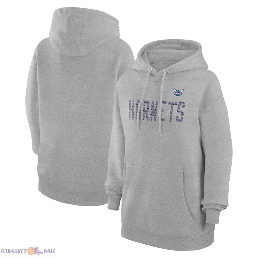 Women's Charlotte Hornets G-III 4Her by Carl Banks Heather Gray Dot Print Pullover Hoodie