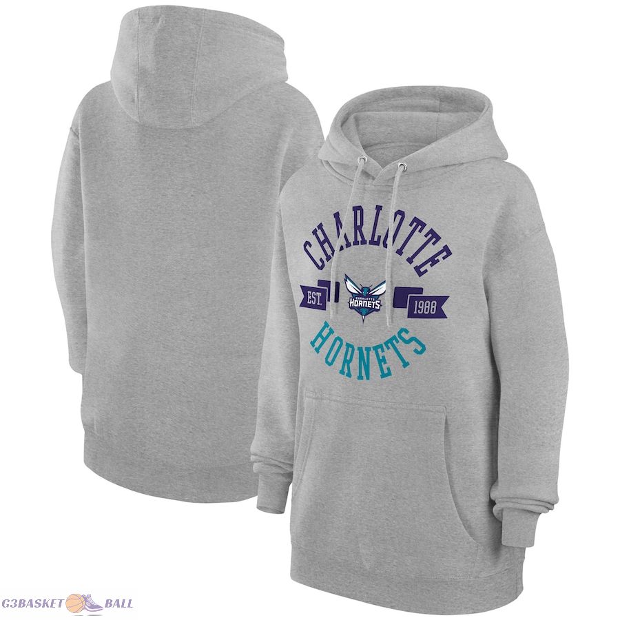 Women's Charlotte Hornets G-III 4Her by Carl Banks Heather Gray City Pullover Hoodie