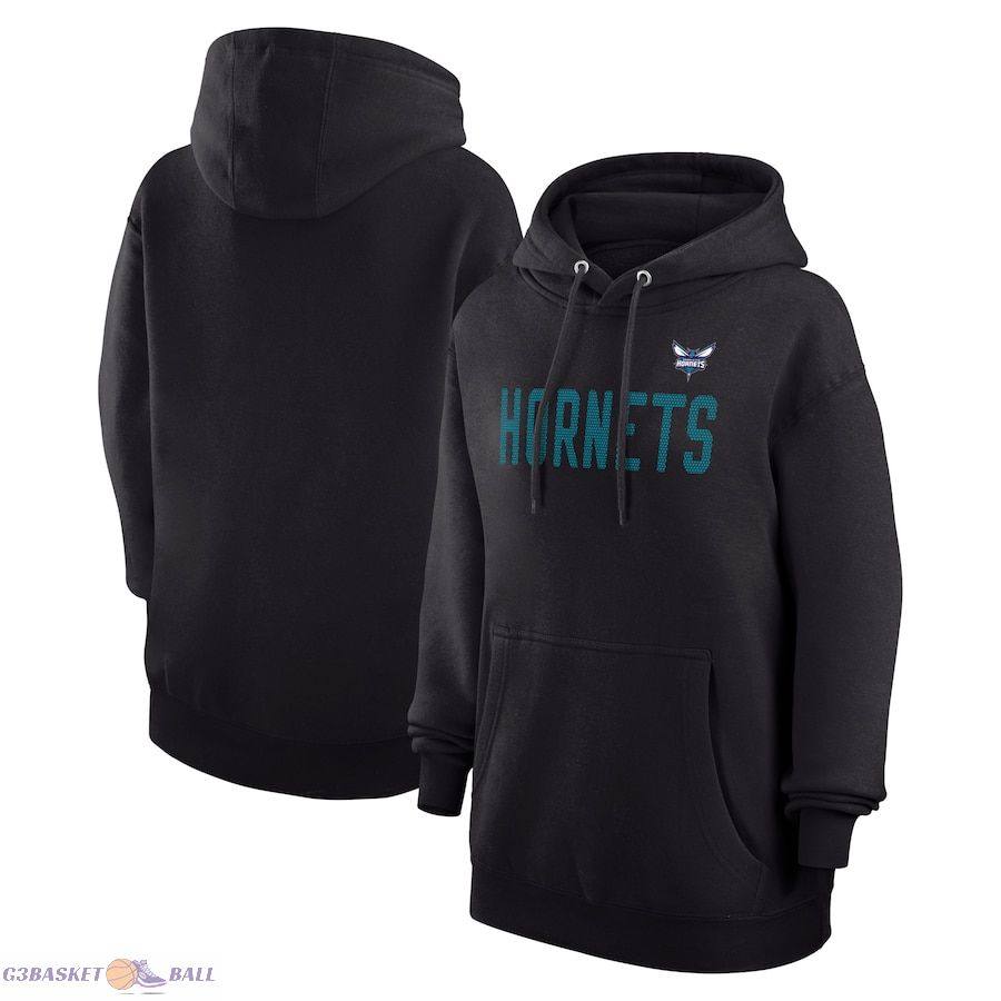 Women's Charlotte Hornets G-III 4Her by Carl Banks Black Dot Print Pullover Hoodie