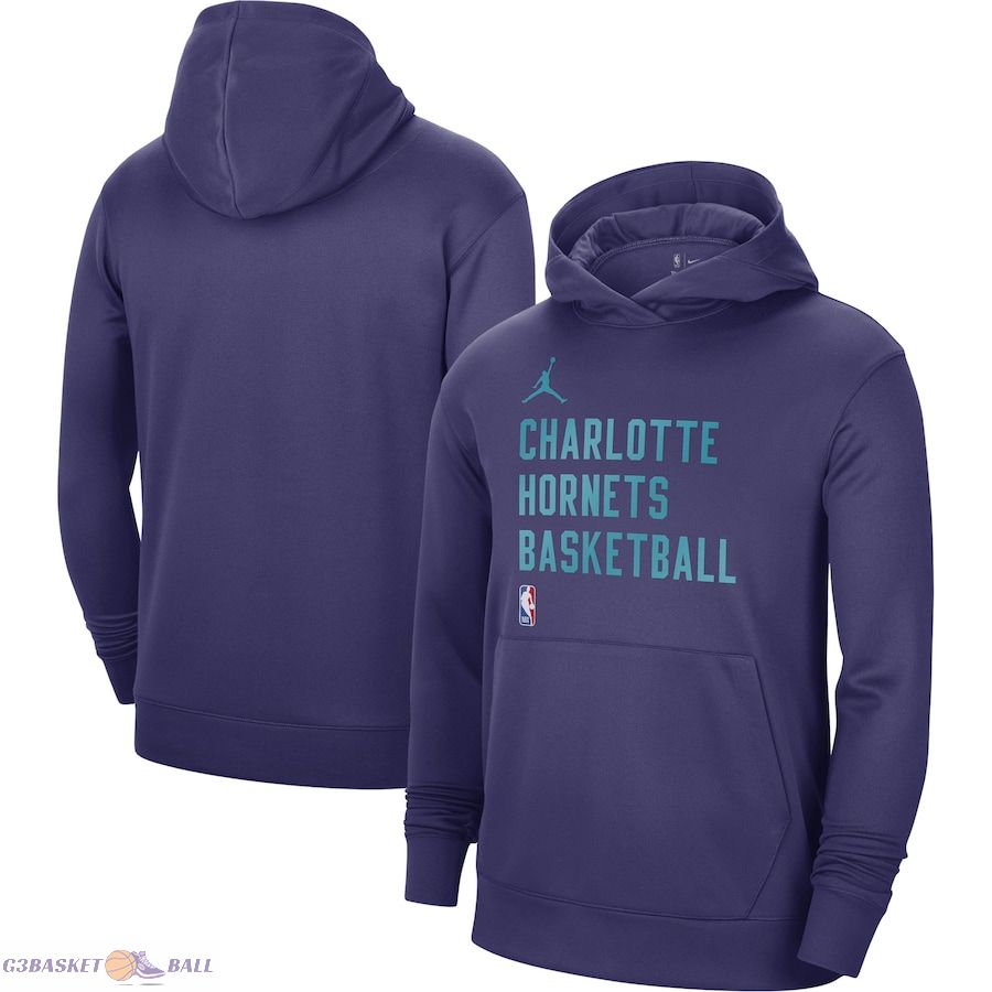 Unisex Charlotte Hornets Jordan Brand Purple 2023/24 Performance Spotlight On-Court Practice Pullover Hoodie