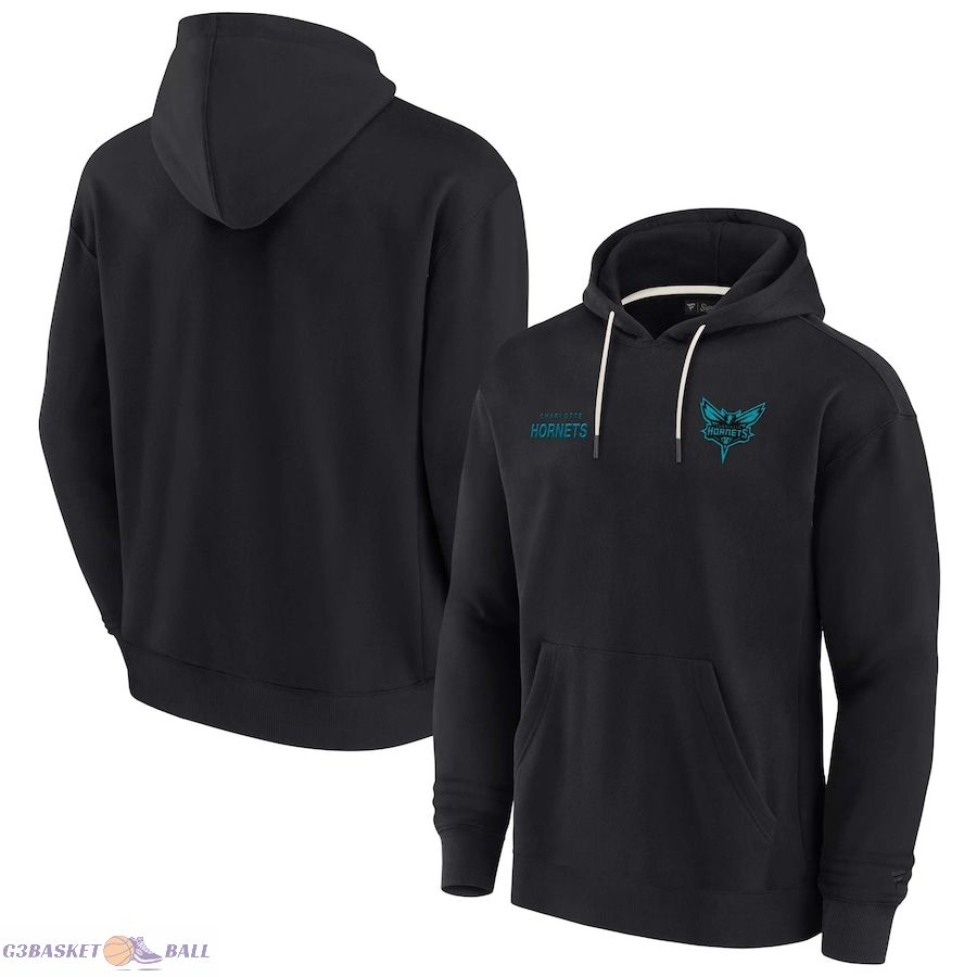 Unisex Charlotte Hornets Fanatics Black Elements Super Soft Fleece Pullover Hoodie