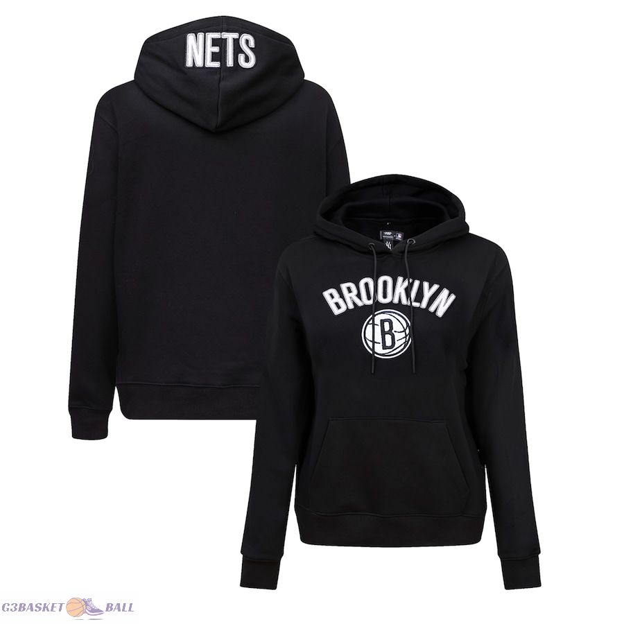 Women's Brooklyn Nets Pro Standard Black Classic FLC Pullover Hoodie