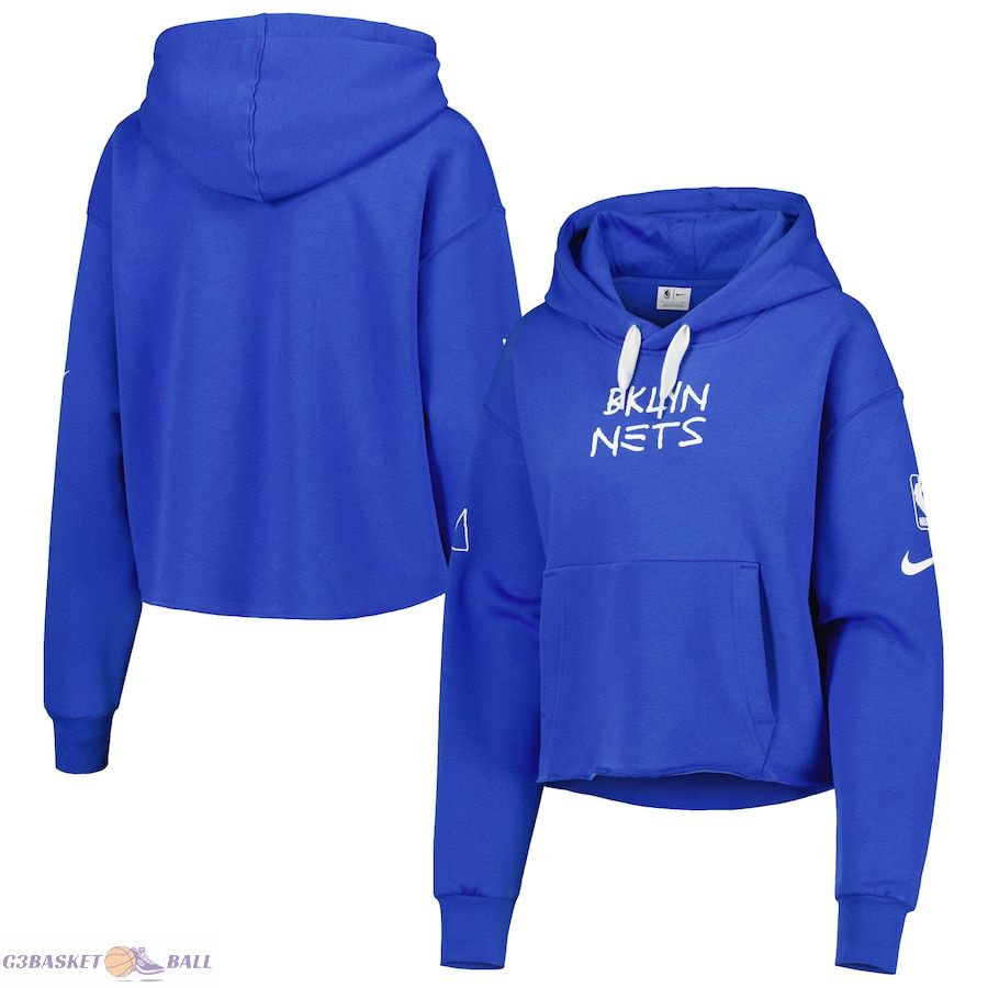 Women's Brooklyn Nets Nike Royal 2022/23 City Edition Courtside Pullover Hoodie