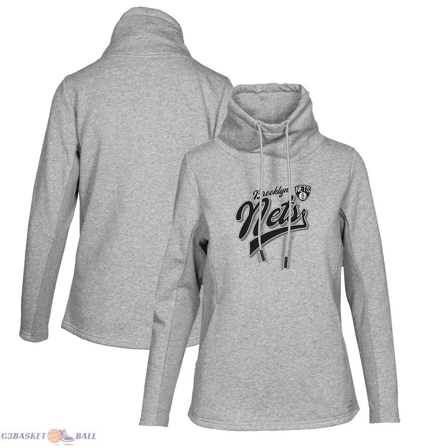 Women's Brooklyn Nets Levelwear Gray Loop Retro Pullover Hoodie