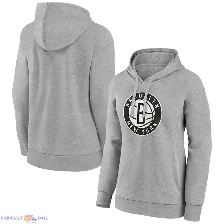 Women's Brooklyn Nets Gray Alternate Logo Pullover Hoodie