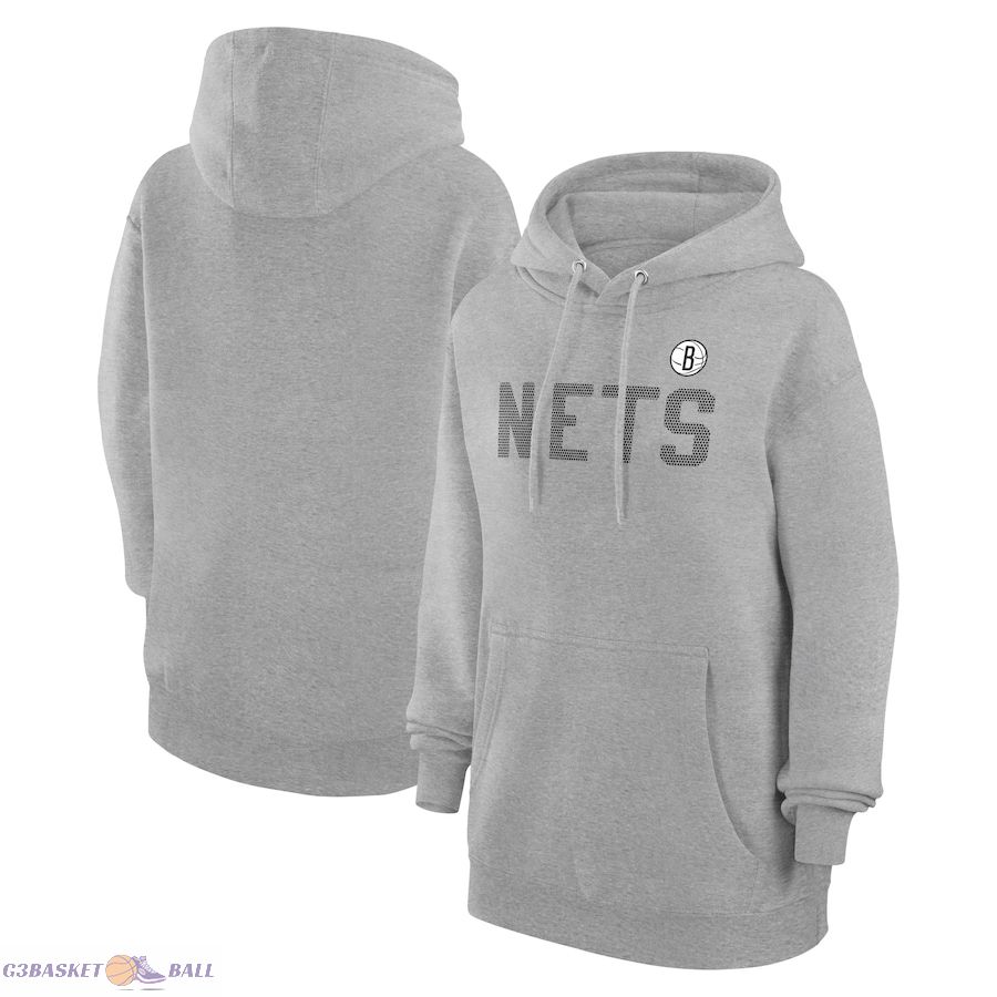 Women's Brooklyn Nets G-III 4Her by Carl Banks Heather Gray Dot Print Pullover Hoodie