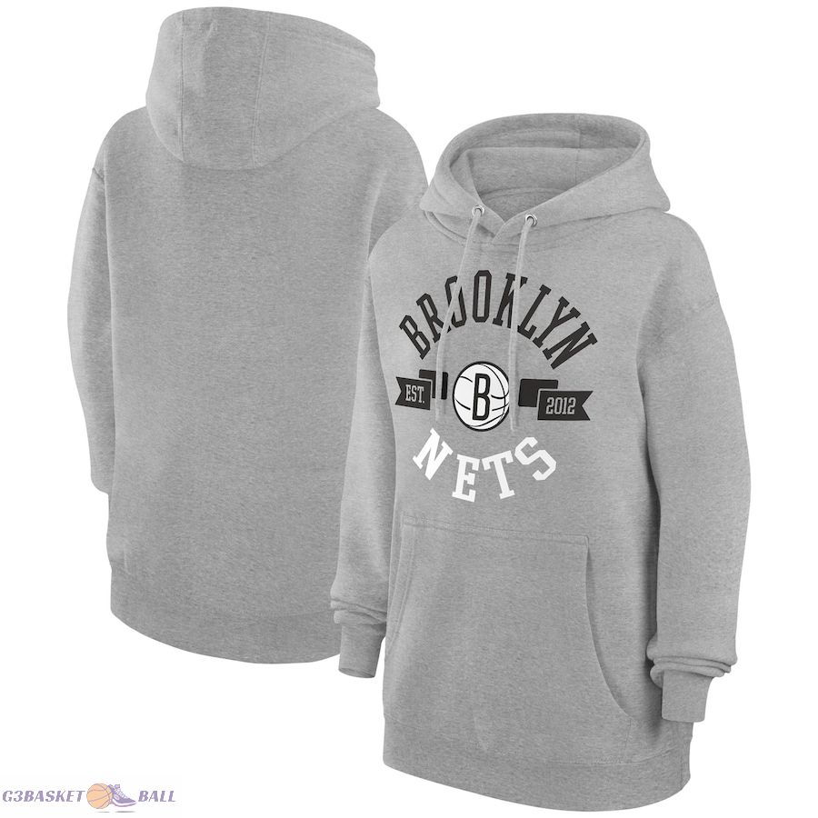 Women's Brooklyn Nets G-III 4Her by Carl Banks Heather Gray City Pullover Hoodie