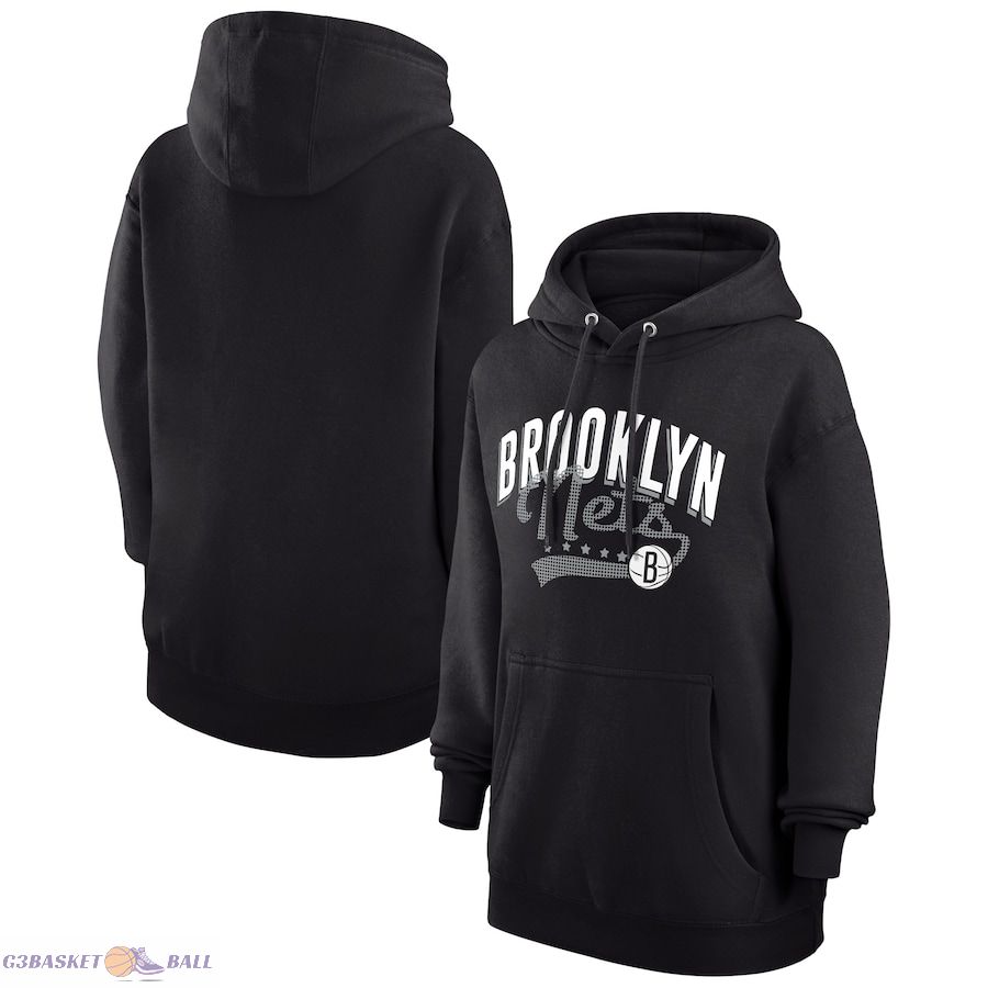 Women's Brooklyn Nets G-III 4Her by Carl Banks Black Filigree Logo Pullover Hoodie