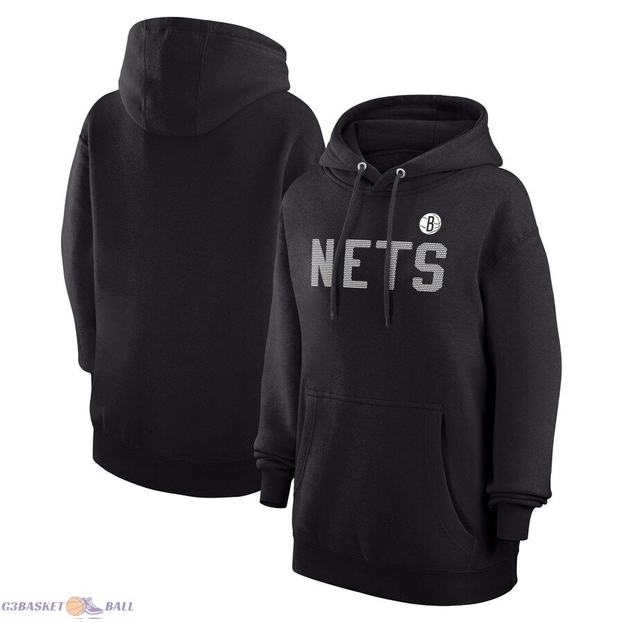 Women's Brooklyn Nets G-III 4Her by Carl Banks Black Dot Print Pullover Hoodie