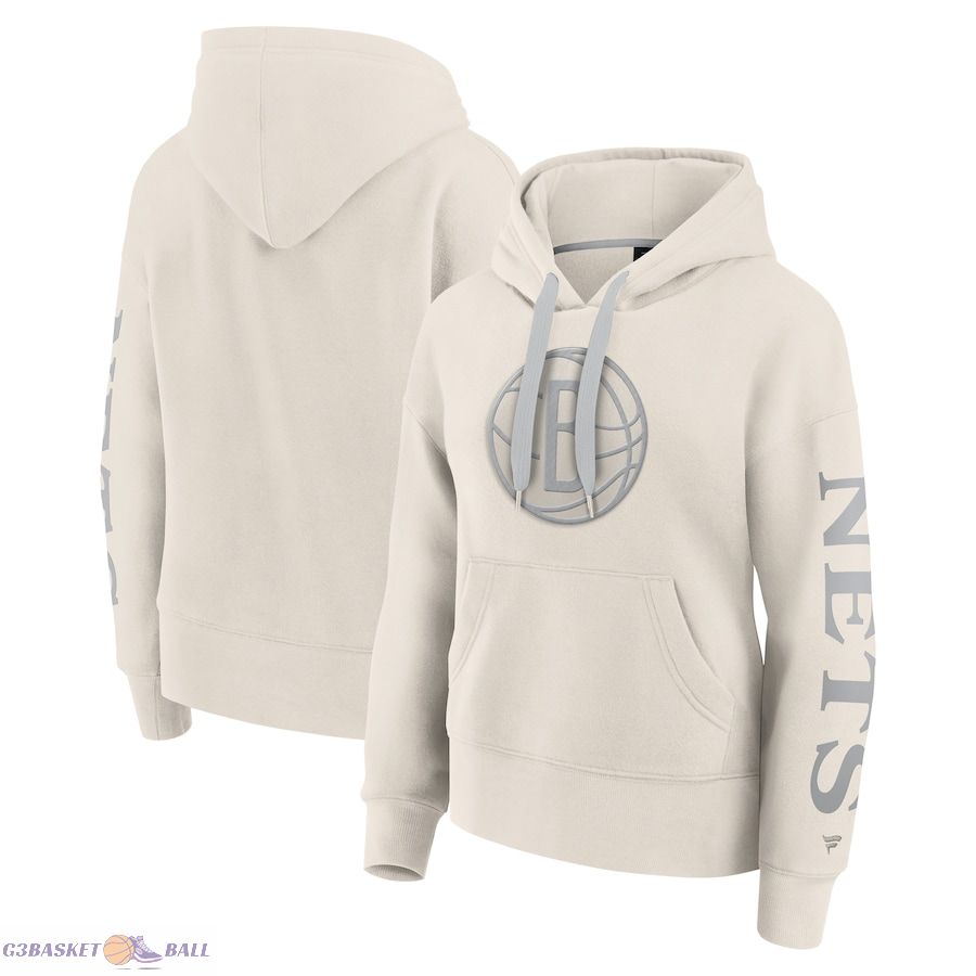 Women's Brooklyn Nets Fanatics Cream Elements Next Pullover Hoodie