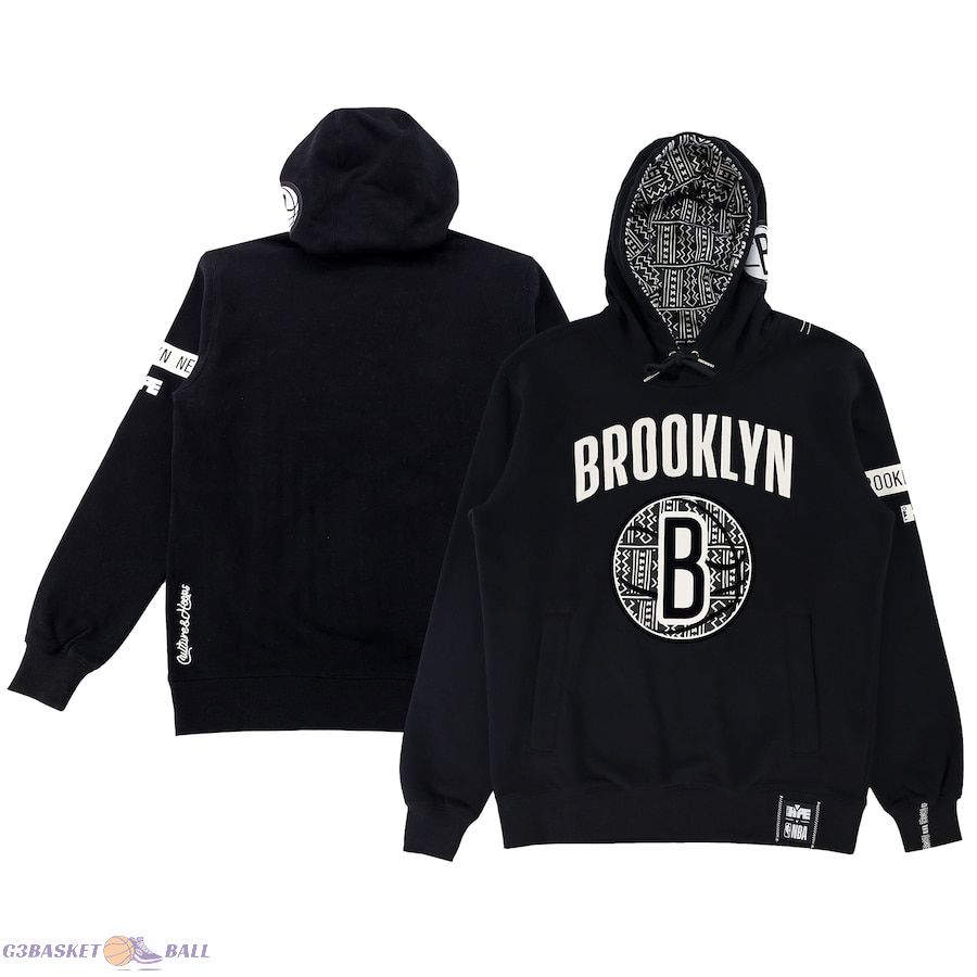 Unisex Brooklyn Nets NBA x Two Hype Black Culture & Hoops Heavyweight Pullover Hoodie