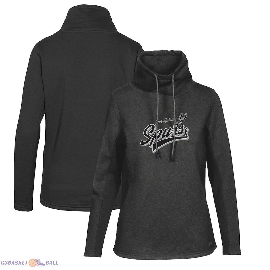 Women's San Antonio Spurs Levelwear Black Loop Retro Pullover Hoodie