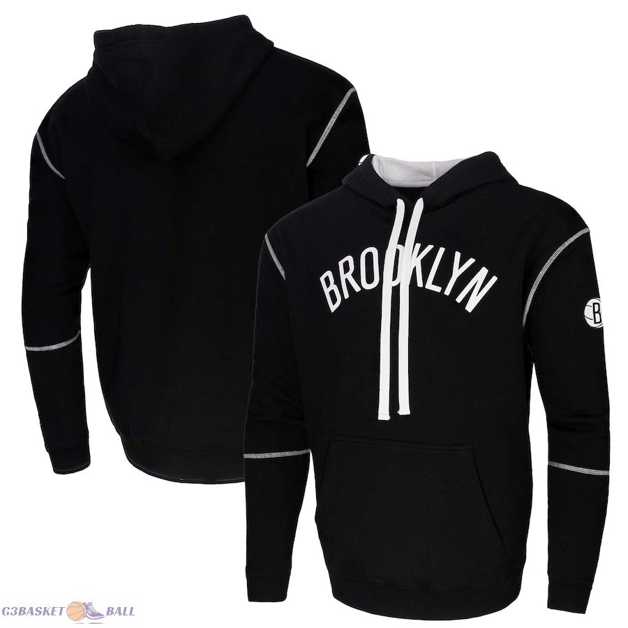 Unisex Stadium Essentials Brooklyn Nets Black Monument Pullover Hoodie