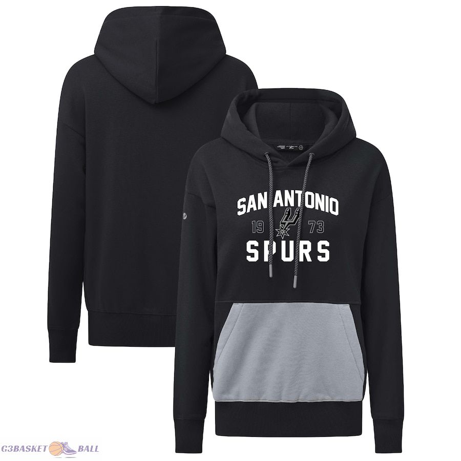 Women's San Antonio Spurs Levelwear Black Bonfire Pullover Hoodie