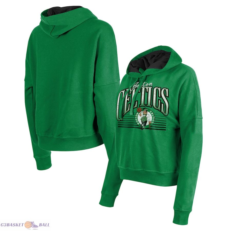 Women's Boston Celtics New Era Kelly Green Boxy Pullover Hoodie