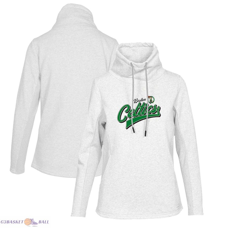 Women's Boston Celtics Levelwear White Loop Retro Pullover Hoodie