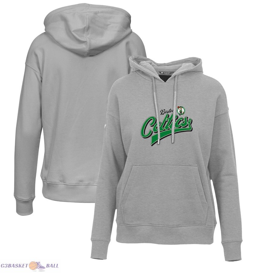 Women's Boston Celtics Levelwear Gray Adorn Retro Pullover Hoodie