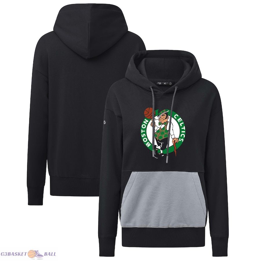 Women's Boston Celtics Levelwear Black Bonfire Pullover Hoodie