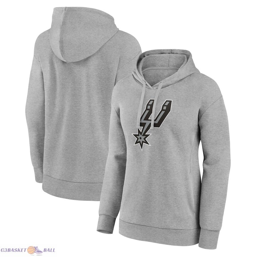 Women's San Antonio Spurs Gray Primary Logo Pullover Hoodie