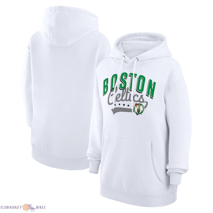 Women's Boston Celtics G-III 4Her by Carl Banks White Filigree Logo Pullover Hoodie