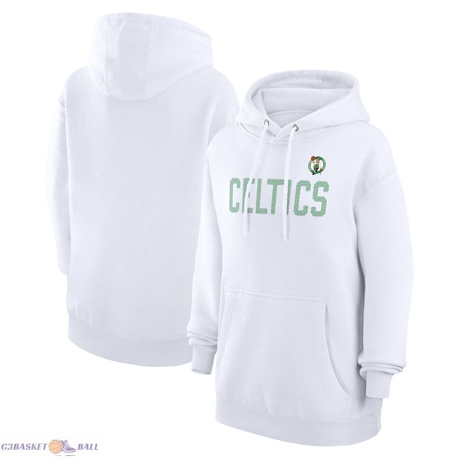 Women's Boston Celtics G-III 4Her by Carl Banks White Dot Print Pullover Hoodie